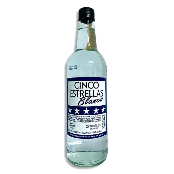 CINCO ESTRELLAS LICOR DE RON BLANCO 0.70 LT