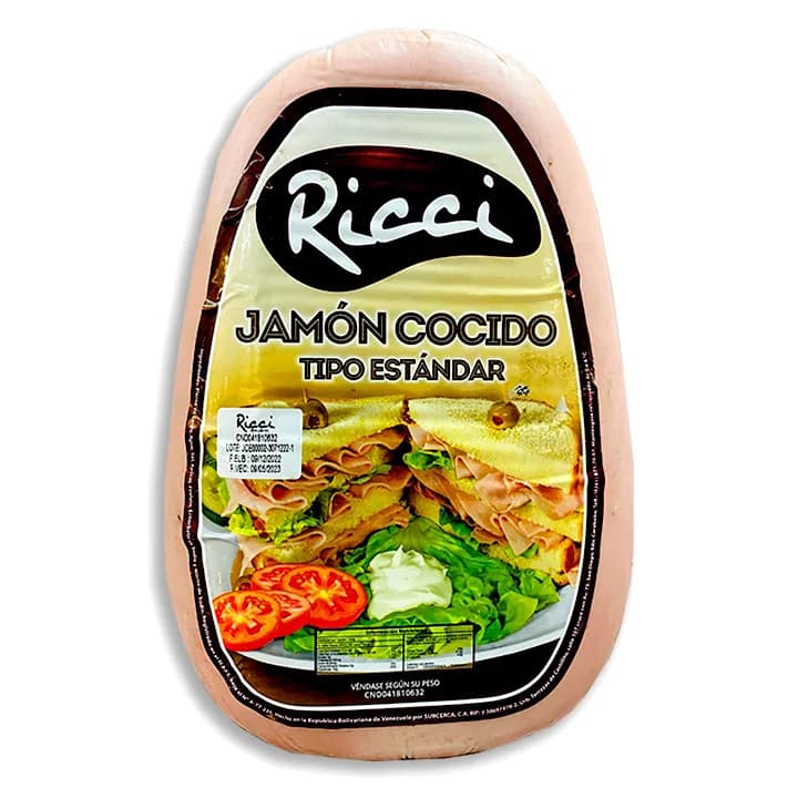 JAMON COCIDO PIERNA ESTANDAR RICCI REBANADO